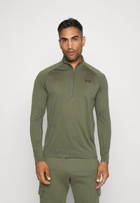 Under Armour - TECH ZIP - Maglietta a manica lunga - marine green/black Immagine in miniatura 1