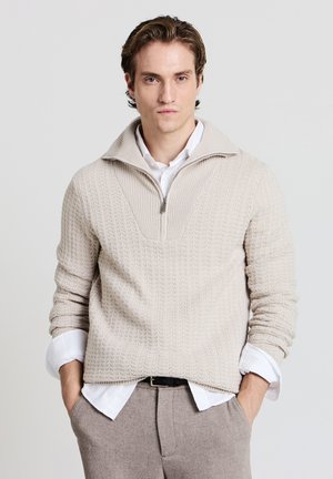 HALF ZIP - Langarmshirt - sabbia