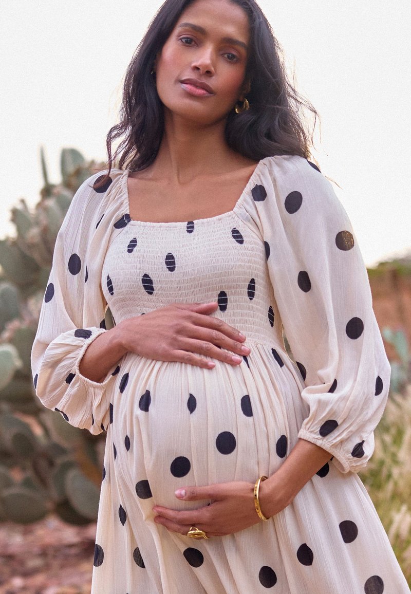 maxi maternity dresses Seraphine - dress - cream/beige Inflorescence is a must Drop 3 Asos maternity Adeline A-line comfy dress Size:44R 38 waist