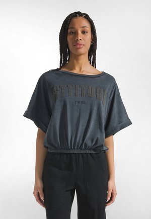 FADED WIDE - Camiseta estampada - black