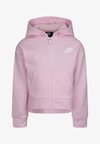 CLUB HIGH LOW HOODIE - Cipzáras pulóver - pink foam