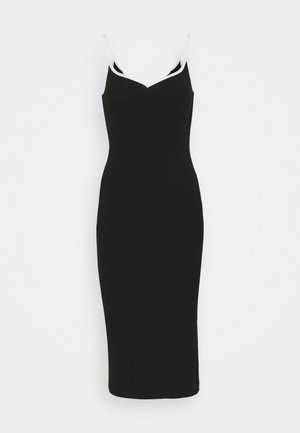 VMNANA SINGLET CALF DRESS - Jumper dress - black/white