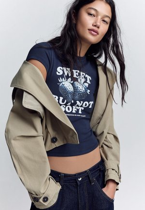 Bershka SHORT SLEEVE - Potiskana majica - royal blue