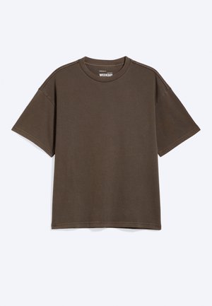 Weekday, LOOSE BOXY - Basic póló - washed brown