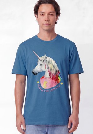 watapparel, FLASH, THE UNICORN UNISEX - T-shirt imprimé - mindful blue