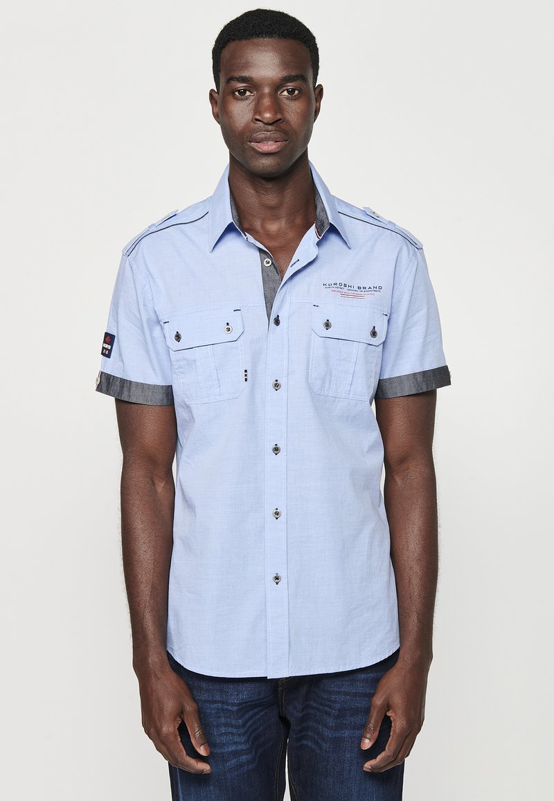 Koroshi SHORT SLEEVE - Overhemd - azul blue