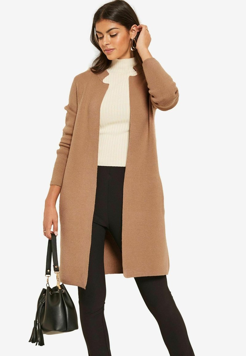 Friends Like These LONGLINE MOCK COLLAR COATIGAN.  - REGULAR FIT - Lühike jakk - camel