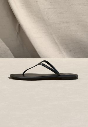 Polo Ralph Lauren POLO PLAY LEATHER THONG SANDAL - Sandales tongs - black
