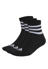 adidas Performance - 3-STRIPES CUSHIONED MID-CUT - Sportsocken - black   white Thumbnail-Bild 1