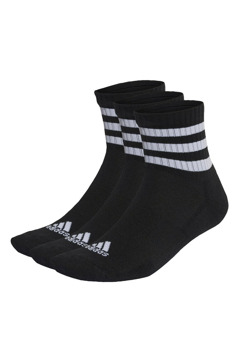 adidas Performance - 3-STRIPES CUSHIONED MID-CUT - Sportsocken - black   white, Vergrößern