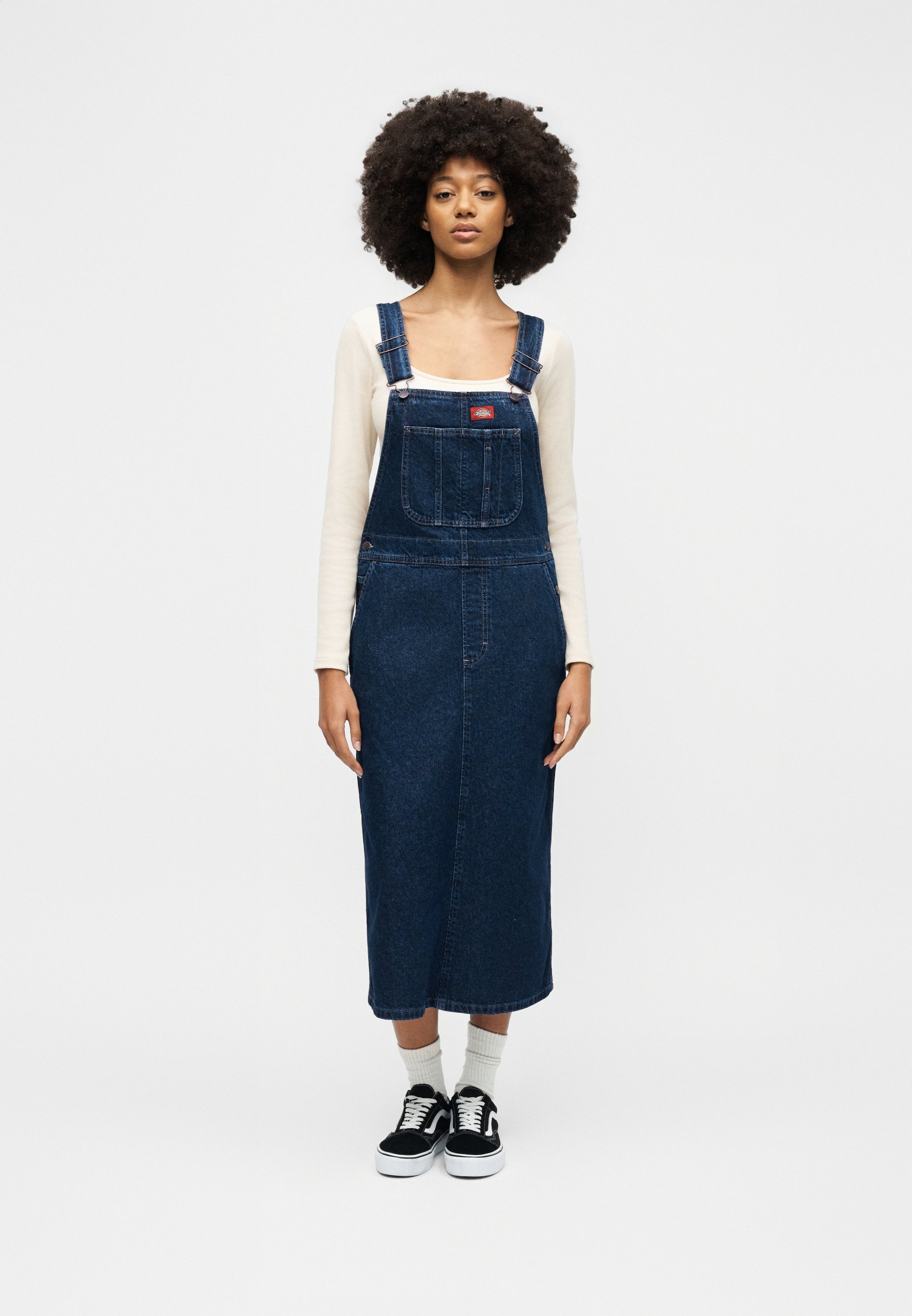 Dickies® × Ameri PLEATS DRESS Dickies BIB DRESS - Denim dress - dark blue denim/dark-blue denim