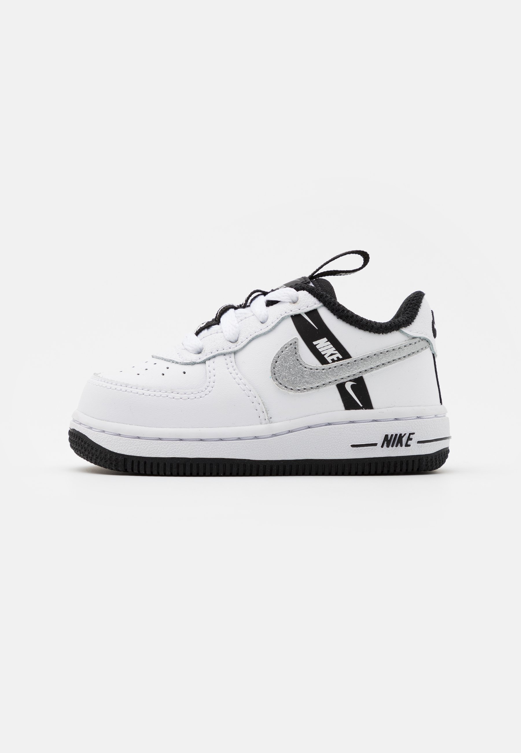 Nike Sportswear FORCE 1 UNISEX - Zīdaiņu apavi - white/black/silver/balts -  Zalando.lv