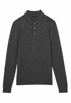Tumehall soe pika varrukaga polo särk, klassikalise krae ja kolme nööbiga ees. Lihtne ja minimalistlik disain.