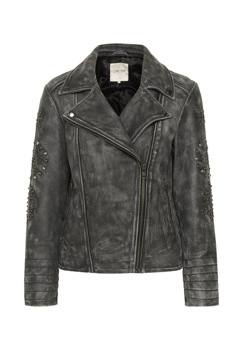 Cream Leren jas zwart