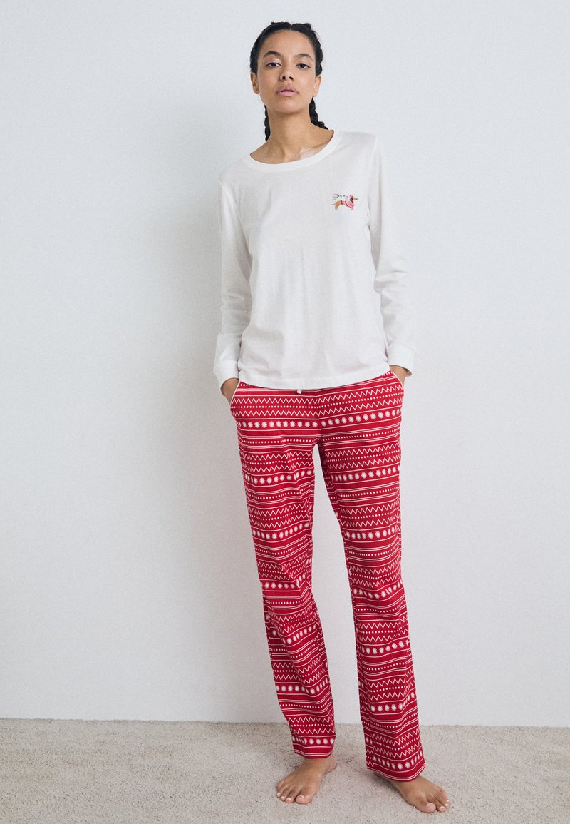LASCANA XMAS  - Pizsama szett - white/red