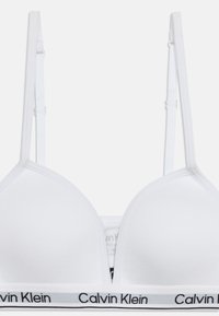 Λευκό σουτιέν Calvin Klein με λεπτές ρυθμιζόμενες τιράντες και ελαστική ταινία με λογότυπο στο κάτω μέρος.