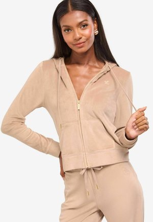 REGULAR FIT THROUGH - Bluză de molton cu fermoar - brown