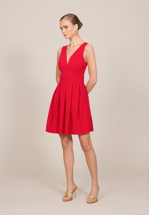 WAL G., PLEATED SKATER DRESS - Jerseykjole - red