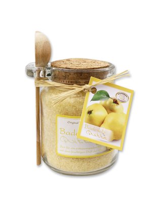 BADESALZ QUITTE IM GLAS MIT HOLZLÖFFEL 300 G - Bubble bath & soak - beige