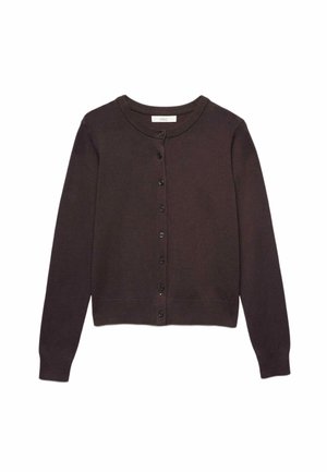 Marks & Spencer, CREW NECK BUTTON THROUGH CARDIGAN. - Strickjacke - bitter chocolate