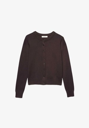 Marks & Spencer, CREW NECK BUTTON THROUGH CARDIGAN. - Cardigan - bitter chocolate