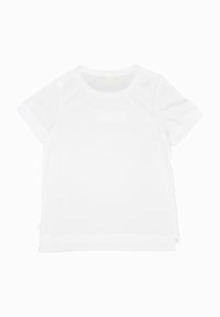 T-shirt bianco a maniche corte realizzato in morbido cotone, con scollatura rotonda e spacchi laterali all'orlo per facilitare i movimenti.