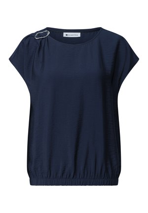 Street One, BLUSENSHIRT MIT RUNDHALS UND SCHNALLENDETAIL - Blouse - darkest blue