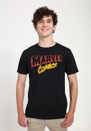 MARVEL RETRO LOGO - T-shirt med print - black