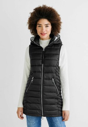 MIT KAPUZE - Waistcoat - schwarz
