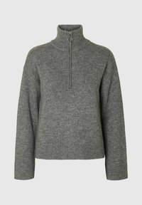 HALF-ZIP  - Pullover - medium grey melange