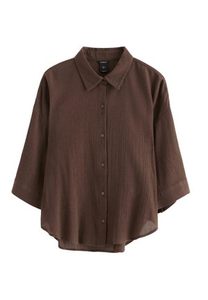 Lindex, LINDEX CRINKLED SHIRT LINDEX - Skjortebluser - dark dusty brown