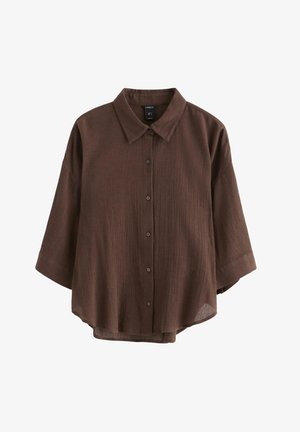 Lindex, LINDEX CRINKLED SHIRT LINDEX - Camicia - dark dusty brown
