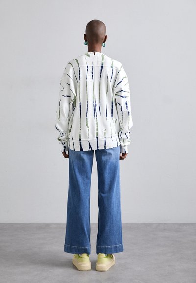 Proenza Schouler White Label BLAKE IN STRIPE - Bluză de molton - white/navy/olive