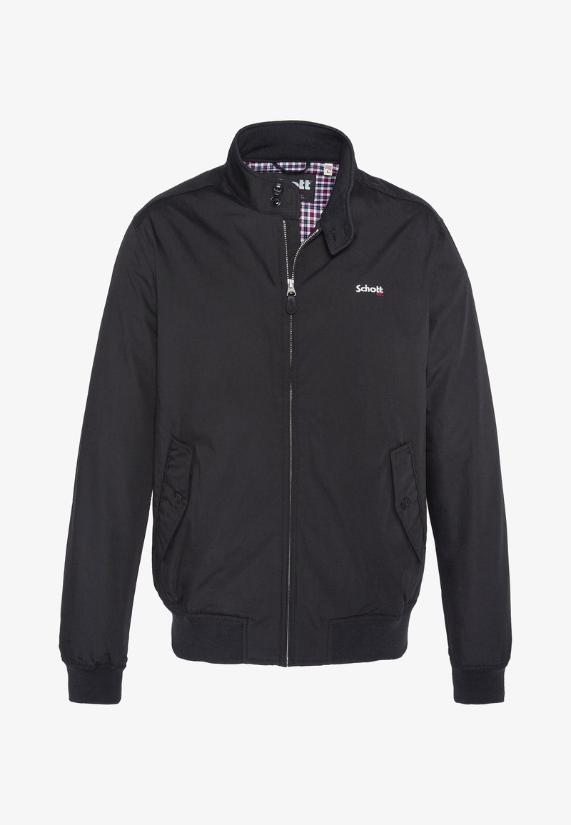 Mustmust koos lukuga, kahe küljetasku, ribikraega varrukate ja alläärega ning ruudulise voodriga. Esiküljel on logo.