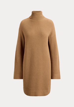Lauren Ralph Lauren, WOOL CASHMERE TURTLENECK DRESS - Φόρεμα-πουλόβερ - camel