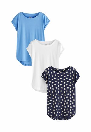 CAP SLEEVE 3 PACK - Tričko s potlačou - white blue daisy print