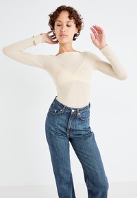 Weekday BOATNECK LONG SLEEVE - Long sleeved top - light beige