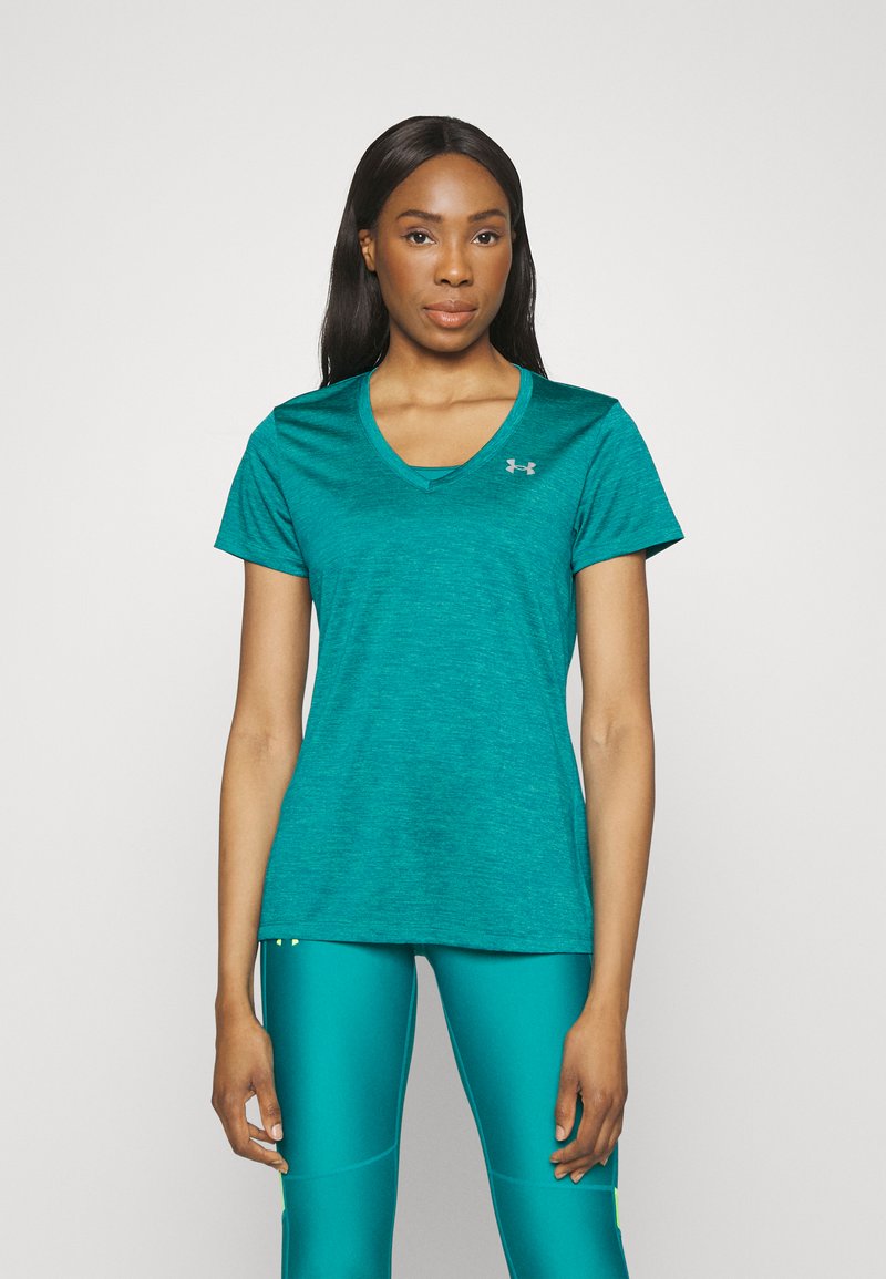 Under Armour TECH TWIST Sports Tshirts coastal teal/birdie green