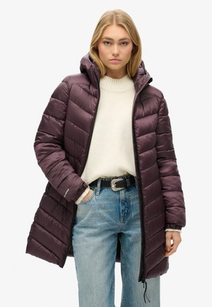 Superdry & Co HOODED FUJI MID PADDED - Vinterfrakke - smoky aubergine purple