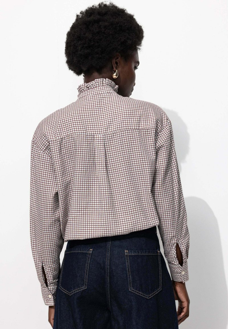 Promod FINEMENT RAYÉE Chemisier carreaux écrus/écru