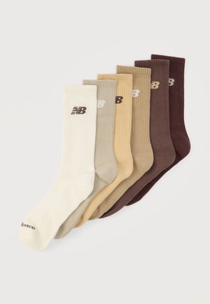 EVERYDAY CREW UNISEX 6 PACK - Calcetines - brown/light brown/beige