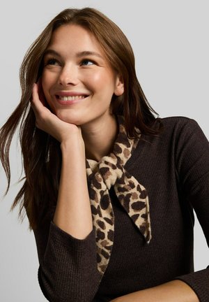 TOM TAILOR, TOM TAILOR ACCESSOIRE COSY SCHAL  MIT LEO-PRINT - Schal - brown beige leo print
