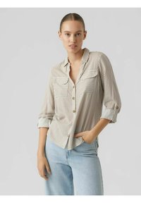 Vero Moda VMBUMPY L/S NEW NOOS - Button-down blouse - snow white