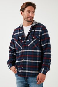 Buratti PLAID PATTERNED DOUBLE POCKET HOODED WINTER - Jachetă subțire - saxe blue
