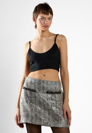 A-lijn rok - black sequin tweed
