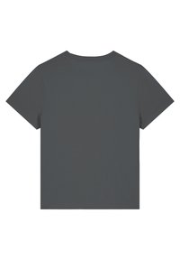 Korte mouwen T-shirt in donkergrijs, met een ronde hals en een gladde textuur, met een eenvoudig, onversierd achterontwerp.