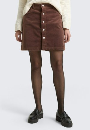MIT KNOPFLEISTE - A-Linien-Rock - soft chocolate brown