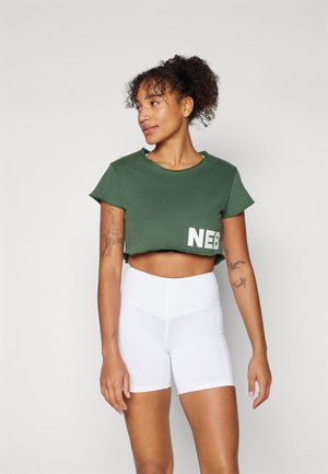 CROP TOP - Printtipaita - dark green