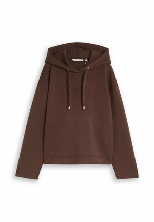 TOM TAILOR DENIM, SCUBA HOODIE SWEATSHIRT - Hoodie - cool dark brown