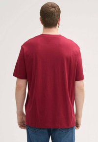 TOM TAILOR PLUS - MIT LOGO - T-shirt print - deep red